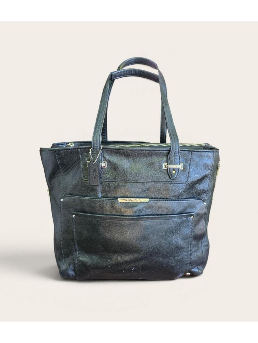 Coach Taylor 32824 Black Leather Tote Shoulder Bag Satchel